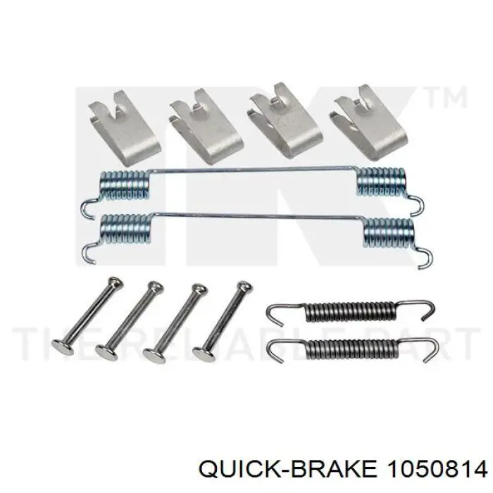 Монтажний комплект задніх барабанних колодок Quick Brake 1050814 ціна, від 4.97 USD