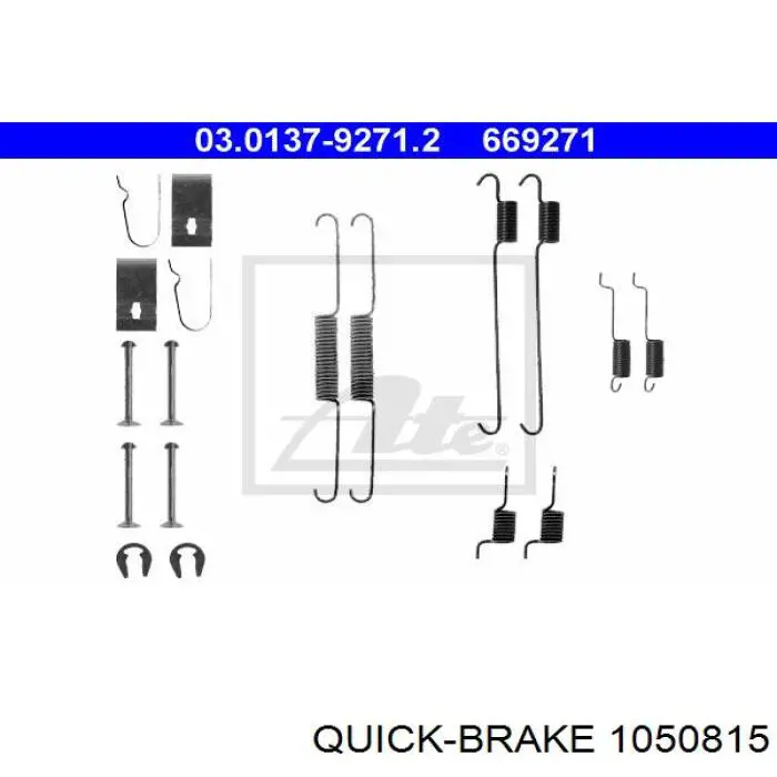 1050815 Quick Brake монтажний комплект задніх барабанних колодок