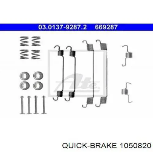 Монтажний комплект задніх барабанних колодок 1050820 Quick Brake