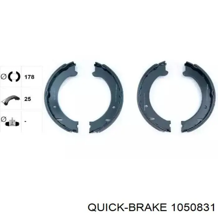Монтажний комплект задніх барабанних колодок 1050831 Quick Brake