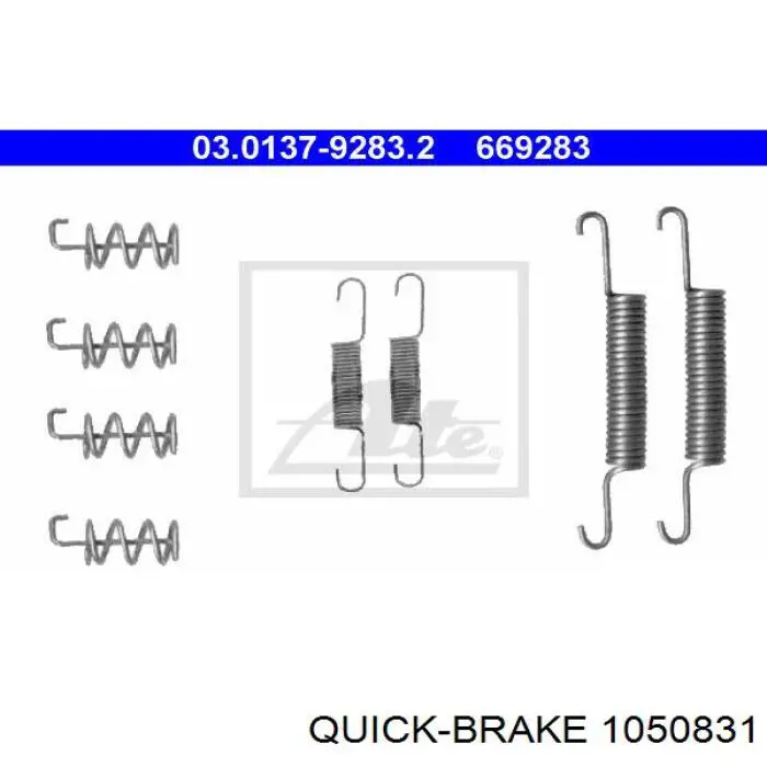 Монтажний комплект задніх барабанних колодок 1050831 Quick Brake