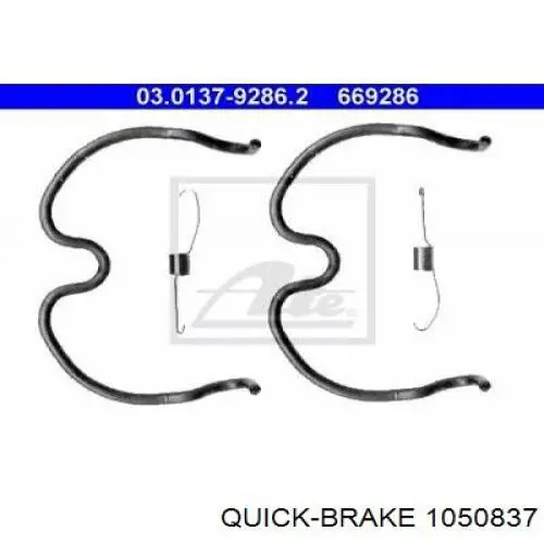 Ремкомплект задніх гальм Quick Brake 1050837 ціна, від 5.16 USD