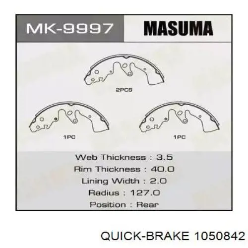 Купити 1050842 Quick Brake Монтажний комплект задніх барабанних колодок