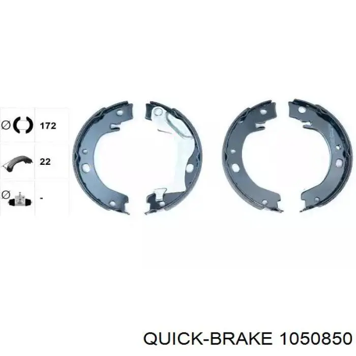 Купити 1050850 Quick Brake Монтажний комплект задніх барабанних колодок