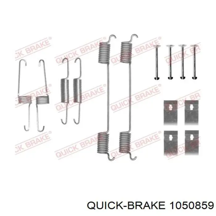 Монтажний комплект задніх барабанних колодок Quick Brake 1050859 ціна, від 5.21 USD