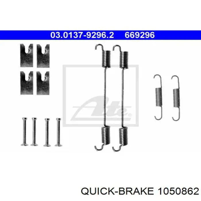 Монтажний комплект задніх барабанних колодок 1050862 Quick Brake