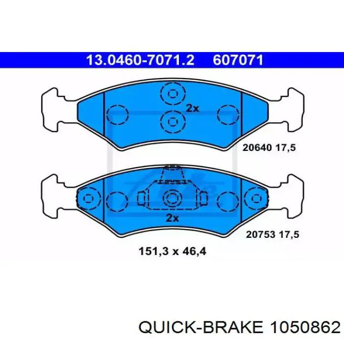 Купити 1050862 Quick Brake Монтажний комплект задніх барабанних колодок