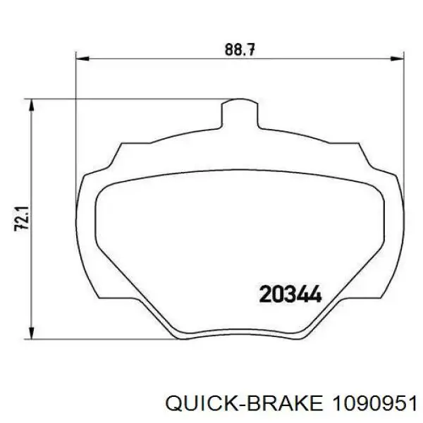 Ремкомплект передніх гальм 1090951 Quick Brake