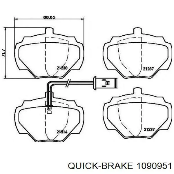 Ремкомплект передніх гальм Quick Brake 1090951 ціна, від 3.95 USD