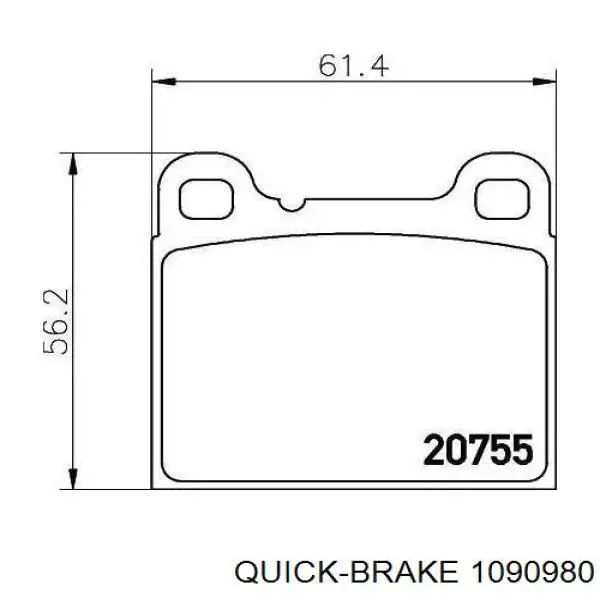 Купити 1090980 Quick Brake Ремкомплект гальмівних колодок