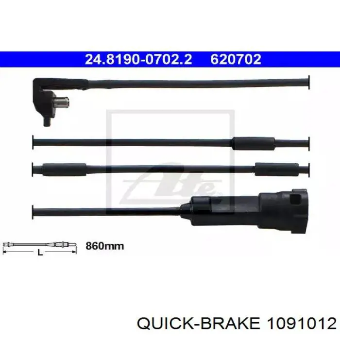 Ремкомплект гальмівних колодок Quick Brake 1091012