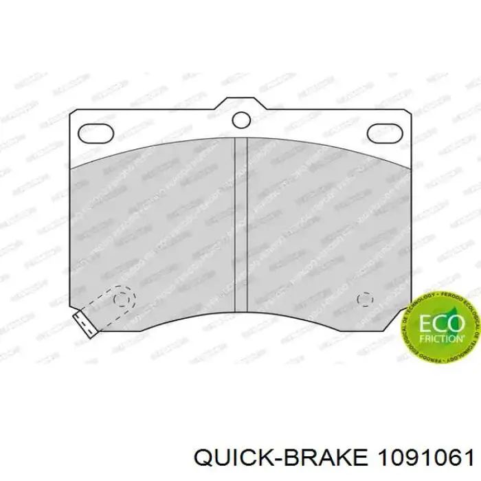 Ремкомплект гальмівних колодок Quick Brake 1091061 ціна, від 3.46 USD