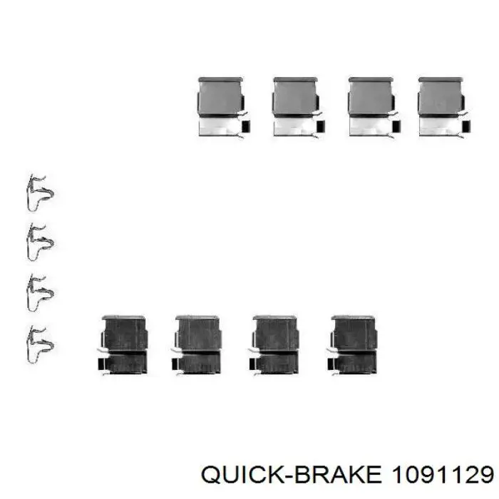 Ремкомплект гальмівних колодок Quick Brake 1091129 ціна, від 5.70 USD