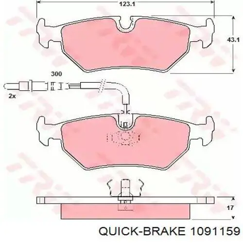 Комплект пружинок кріплення дискових колодок, передніх Quick Brake 1091159