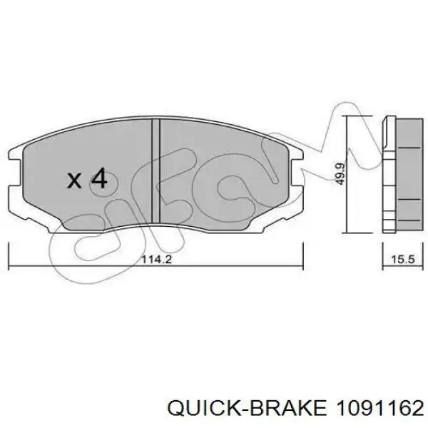 1091162 Quick Brake комплект пружинок кріплення дискових колодок, передніх