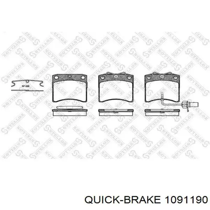 Ремкомплект гальмівних колодок 1091190 Quick Brake