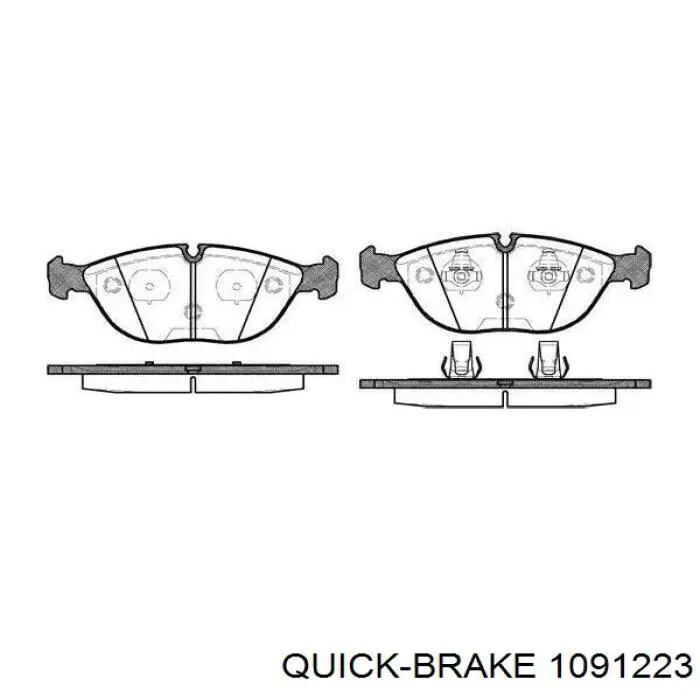 Комплект пружинок кріплення дискових колодок, передніх Quick Brake 1091223