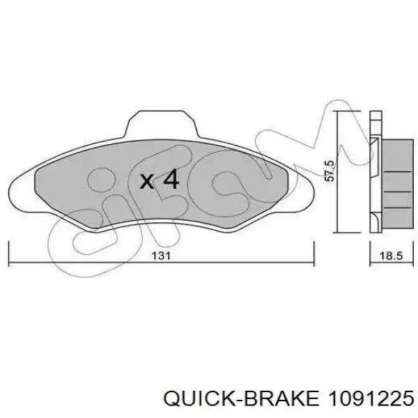1091225 Quick Brake ремкомплект гальмівних колодок