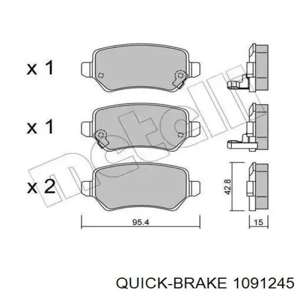Комплект пружинок кріплення дискових колодок, задніх 1091245 Quick Brake