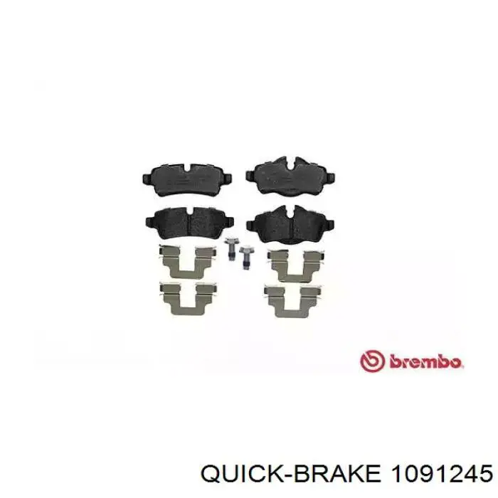1091245 Quick Brake комплект пружинок кріплення дискових колодок, задніх