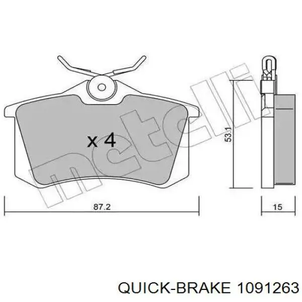 Комплект пружинок кріплення дискових колодок, задніх Quick Brake 1091263