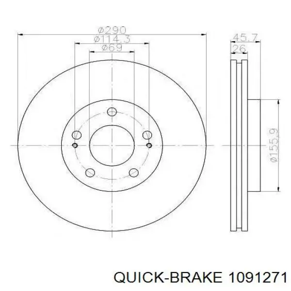 Ремкомплект гальмівних колодок Quick Brake 1091271 ціна, від 4.70 USD