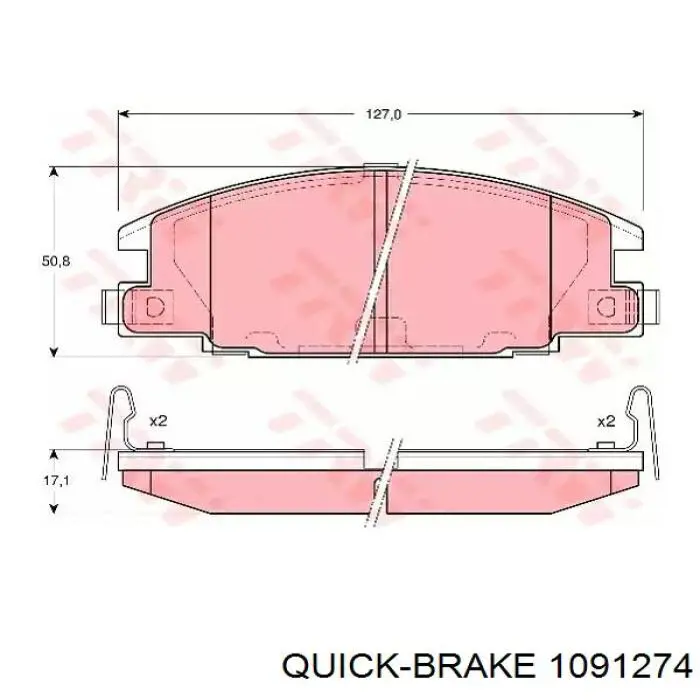 Комплект пружинок кріплення дискових колодок, передніх Quick Brake 1091274 ціна, від 6.38 USD