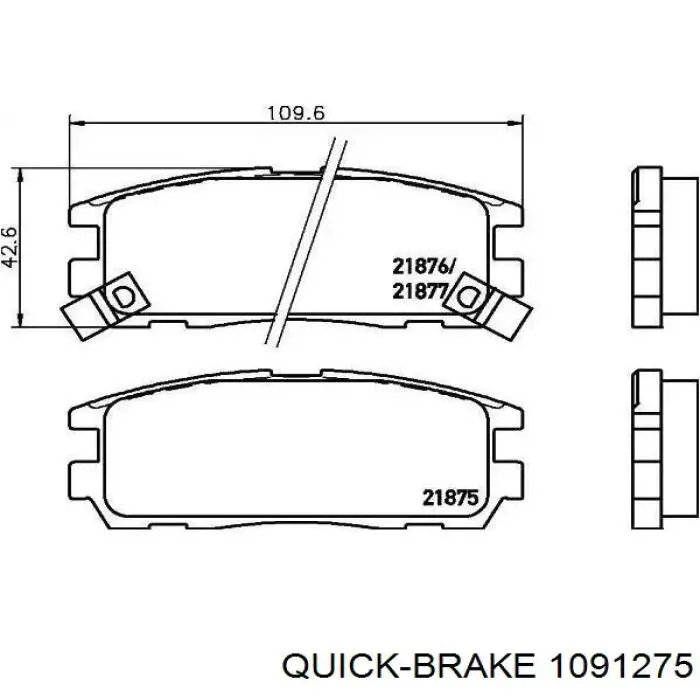 Ремкомплект гальмівних колодок Quick Brake 1091275 ціна, від 5.72 USD
