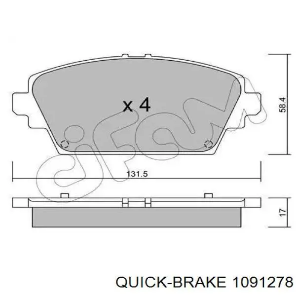Комплект пружинок кріплення дискових колодок, передніх Quick Brake 1091278 ціна, від 4.81 USD