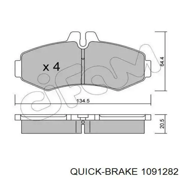 Комплект пружинок кріплення дискових колодок, передніх Quick Brake 1091282
