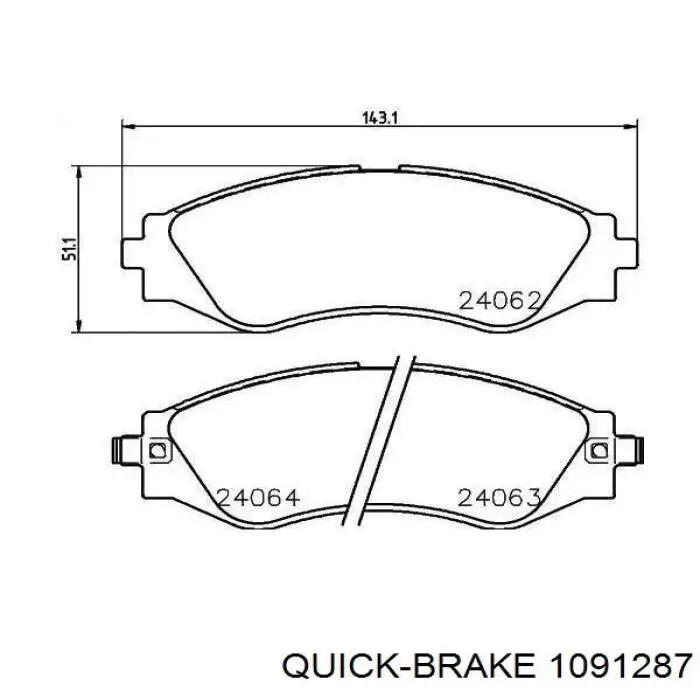 Комплект пружинок кріплення дискових колодок, передніх Quick Brake 1091287