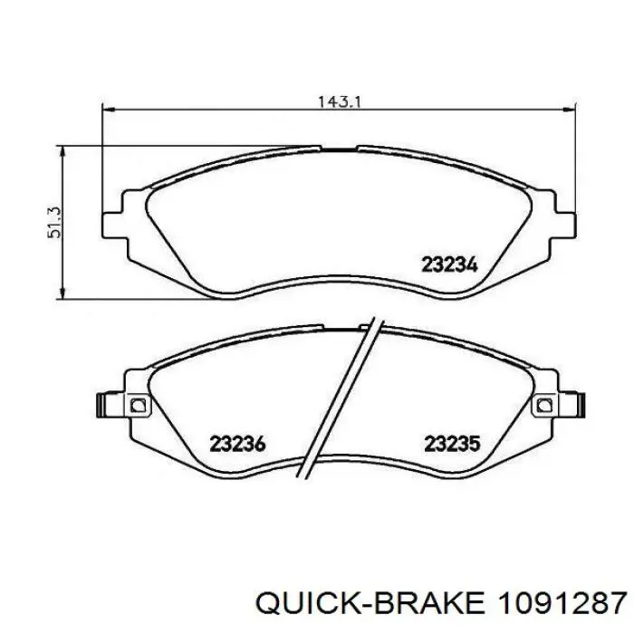 1091287 Quick Brake комплект пружинок кріплення дискових колодок, передніх