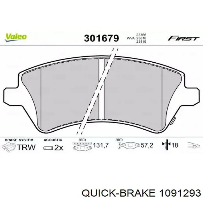 Комплект пружинок кріплення дискових колодок, передніх Quick Brake 1091293 ціна, від 6.60 USD