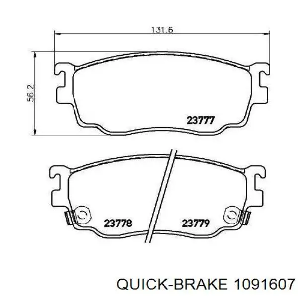 Передні тормозні колодки 1091607 Quick Brake