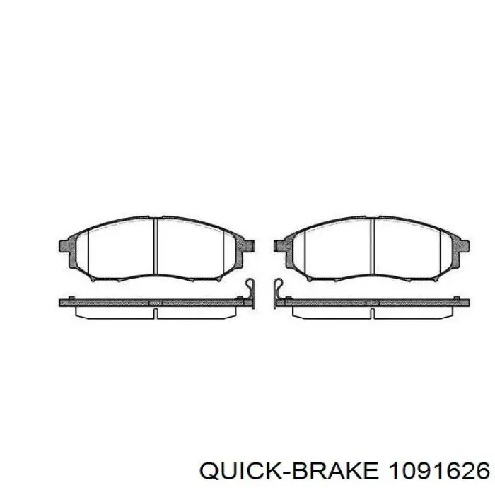 Комплект пружинок кріплення дискових колодок, передніх Quick Brake 1091626