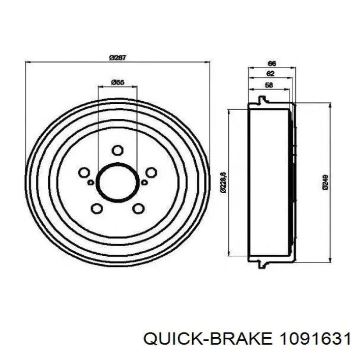 Комплект пружинок кріплення дискових колодок, передніх 1091631 Quick Brake