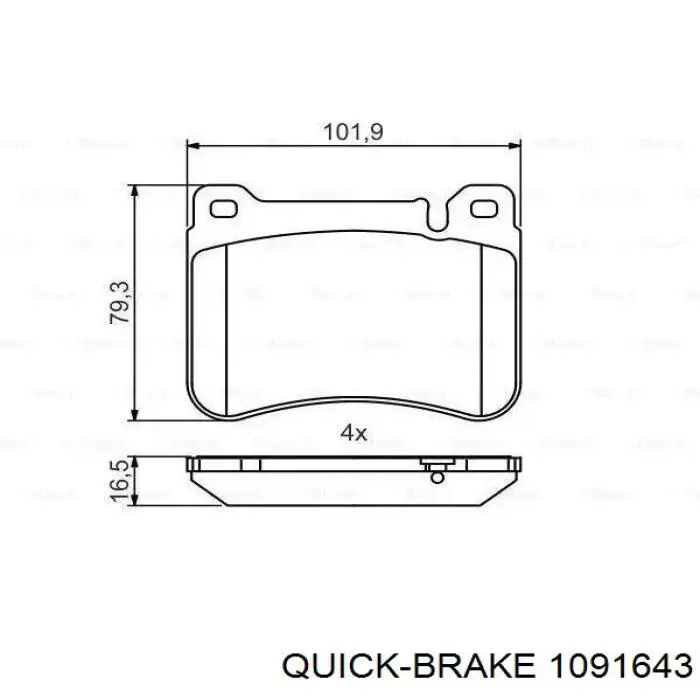 Комплект пружинок кріплення дискових колодок, передніх Quick Brake 1091643 ціна, від 10.93 USD