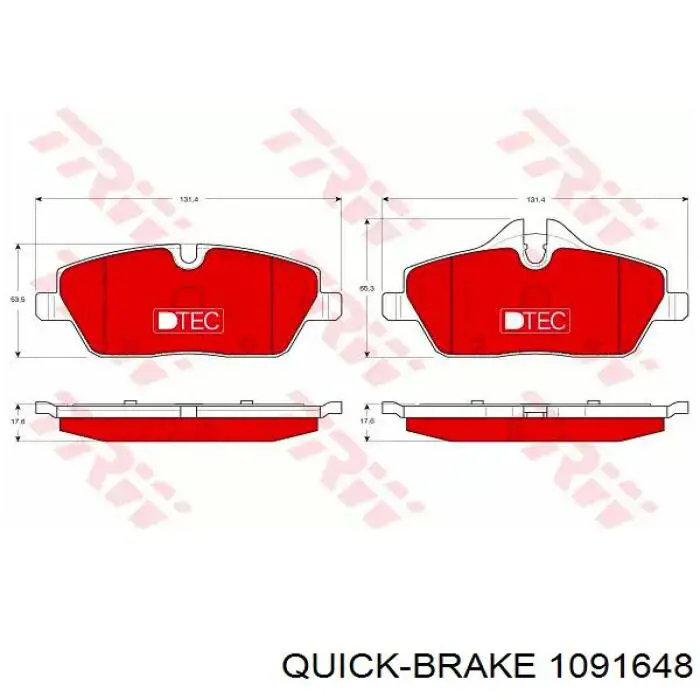 Комплект пружинок кріплення дискових колодок, передніх Quick Brake 1091648