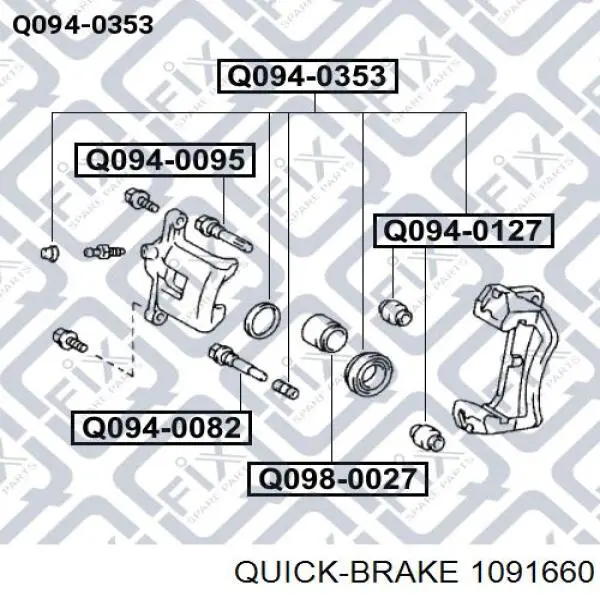 Ремкомплект задніх гальм 1091660 Quick Brake