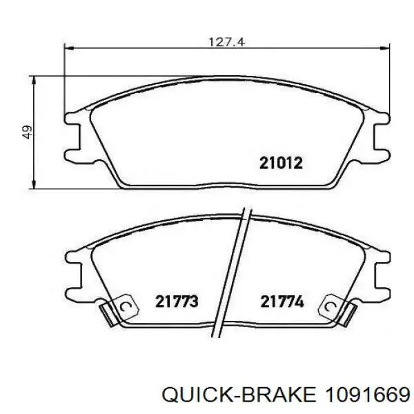 Комплект пружинок кріплення дискових колодок, передніх Quick Brake 1091669 ціна, від 4.63 USD