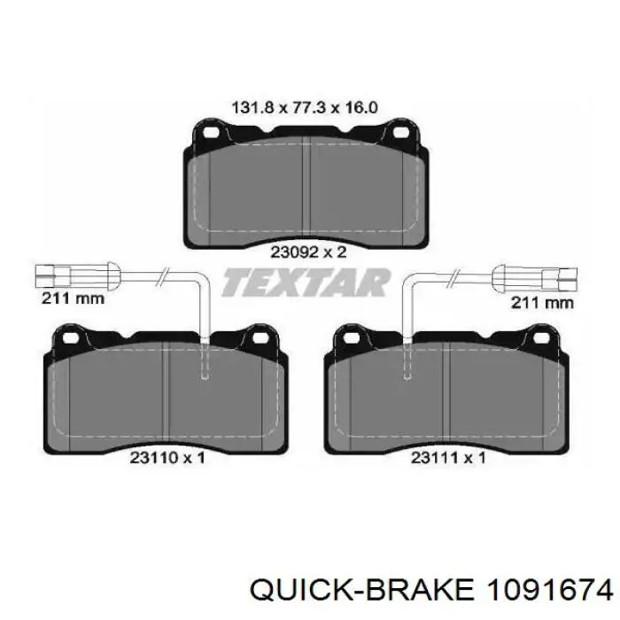 Комплект пружинок кріплення дискових колодок, передніх Quick Brake 1091674 ціна, від 11.38 USD