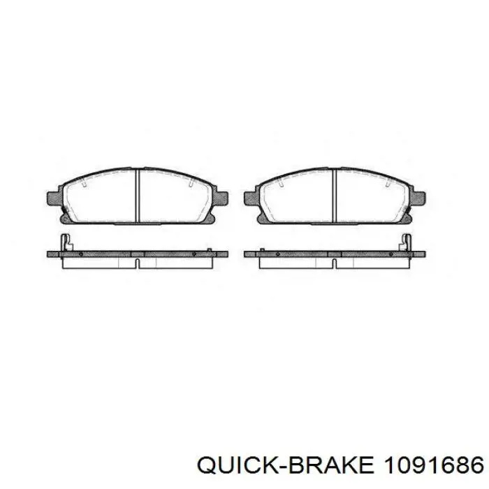 1091686 Quick Brake Комплект пружинок кріплення дискових колодок, передніх