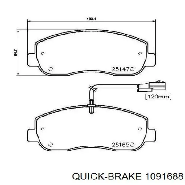 Купити 1091688 Quick Brake Комплект пружинок кріплення дискових колодок, передніх