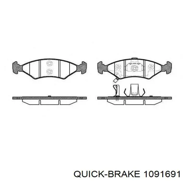 Купити 1091691 Quick Brake Комплект пружинок кріплення дискових колодок, передніх