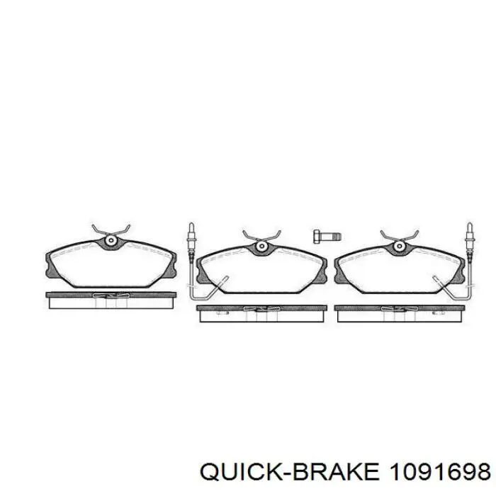1091698 Quick Brake Комплект пружинок кріплення дискових колодок, передніх