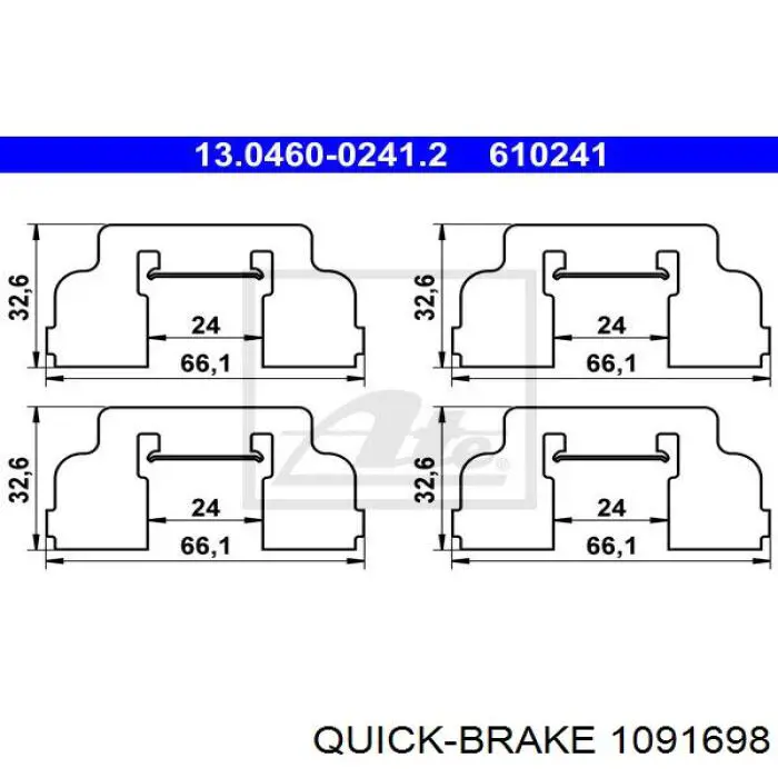 1091698 Quick Brake Комплект пружинок кріплення дискових колодок, передніх
