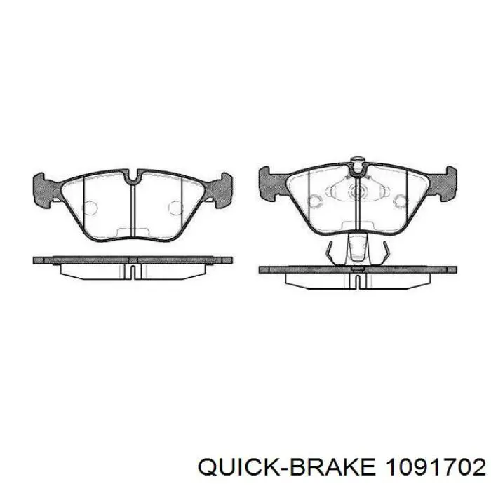 1091702 Quick Brake Комплект пружинок кріплення дискових колодок, передніх
