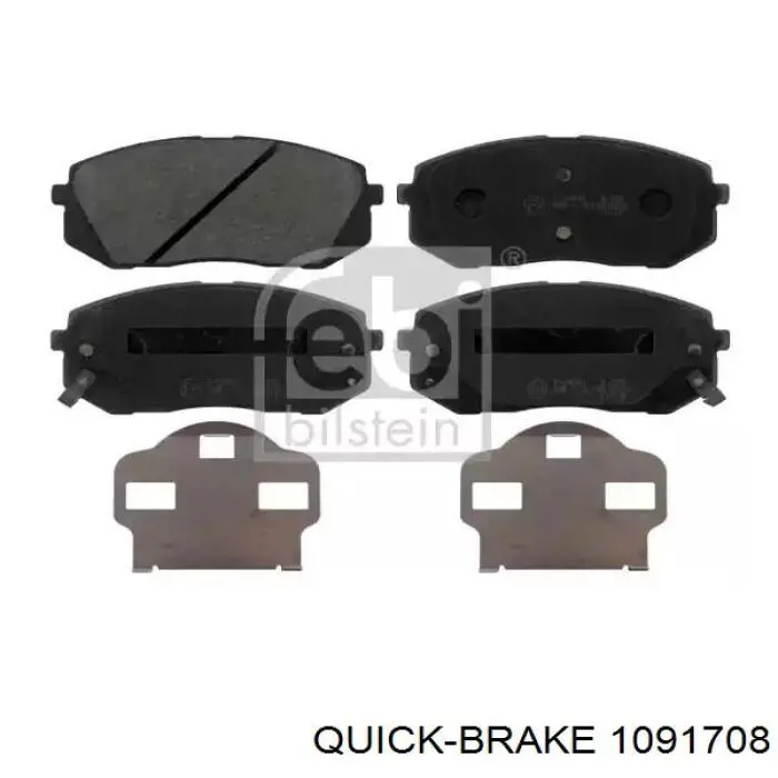 Комплект пружинок кріплення дискових колодок, передніх Quick Brake 1091708
