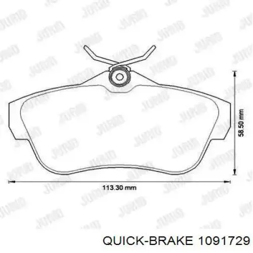 Комплект пружинок кріплення дискових колодок, передніх Quick Brake 1091729 ціна, від 4.56 USD