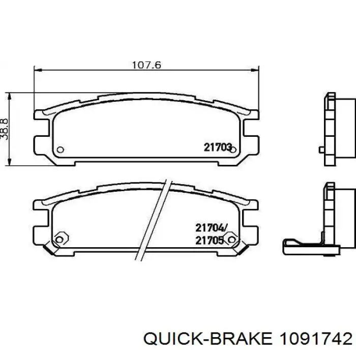 Комплект пружинок кріплення дискових колодок, передніх Quick Brake 1091742 ціна, від 3.01 USD